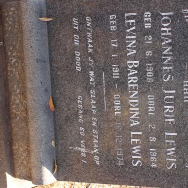 LEWIS Johannes Jurie 1906-1964 &amp; Levina Barendina 1911-1974