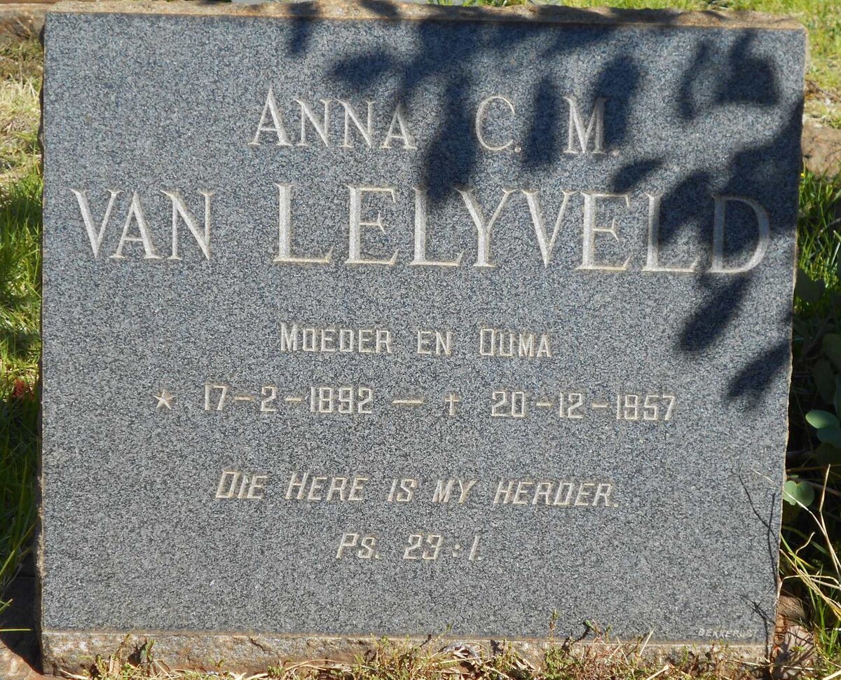 LELYVELD Anna C.M., van 1892-1957