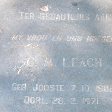 LEACH C.M. nee JOOSTE 1908-1971 :: LEACH Pieter 1948-1967