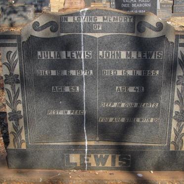 LEWIS John M. -1955 &amp; Julia -1970