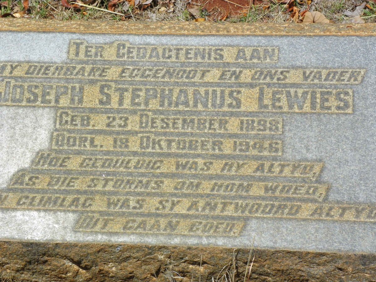 LEWIES Joseph Stephanus 1898-1946