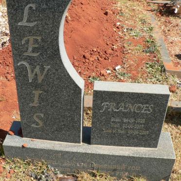 LEWIS Frances 1929-2007