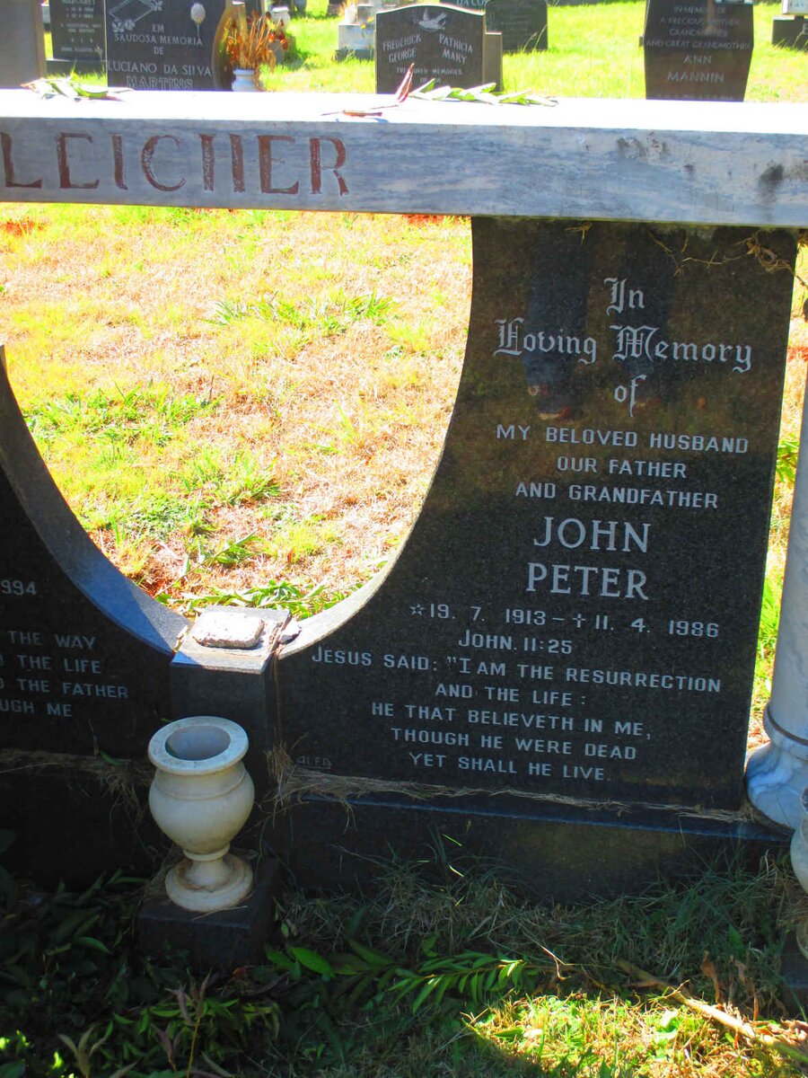 LEICHER John Peter 1913-1986 &amp; Dora 1923-1994