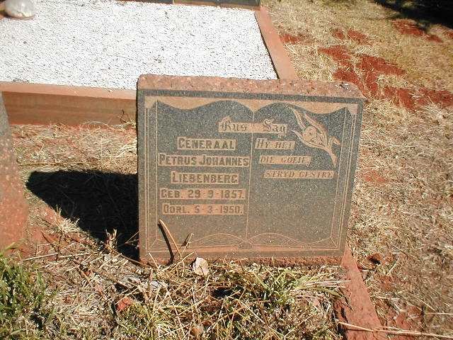 LIEBENBERG Petrus Johannes 1857-1950