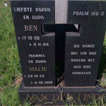 LINDE Ben, van der 1926-1994 &amp; Malie 1929-2000