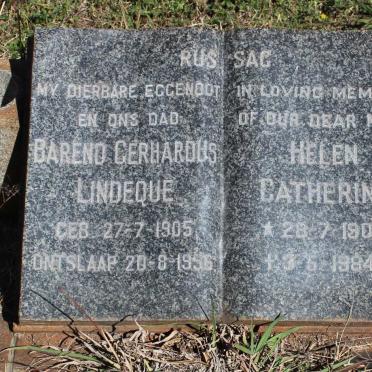 LINDEQUE Barend Gerhardus 1905-1956 &amp; Helen Catherine 1907-1984