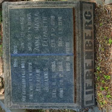 LIEBENBERG Abraham Johannes 1895-1968 &amp; Anna Maria Elizabeth 1898-1970