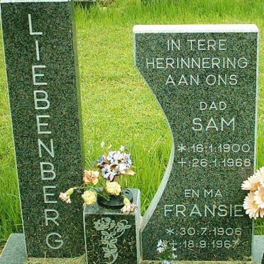 LIEBENBERG Sam 1900-1968 &amp; Fransie 1906-1967
