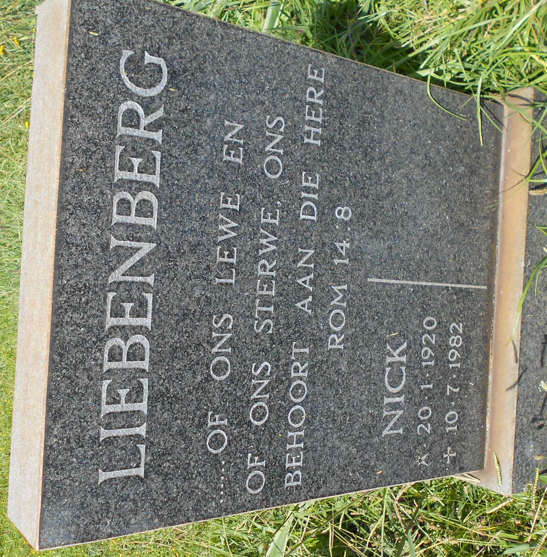 LIEBENBERG Nick 1920-1982