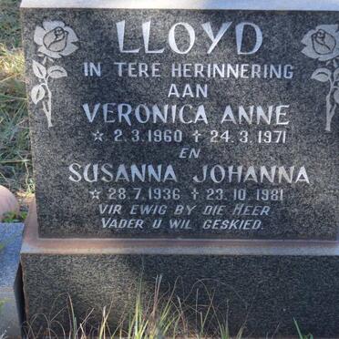 LLOYD Susanna Johanna 1936-1981 :: LLOYD Veronica Anne 1960-1971
