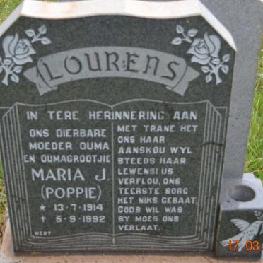 LOURENS Maria J. 1914-1992