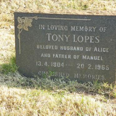 LOPES Tony 1904-1965