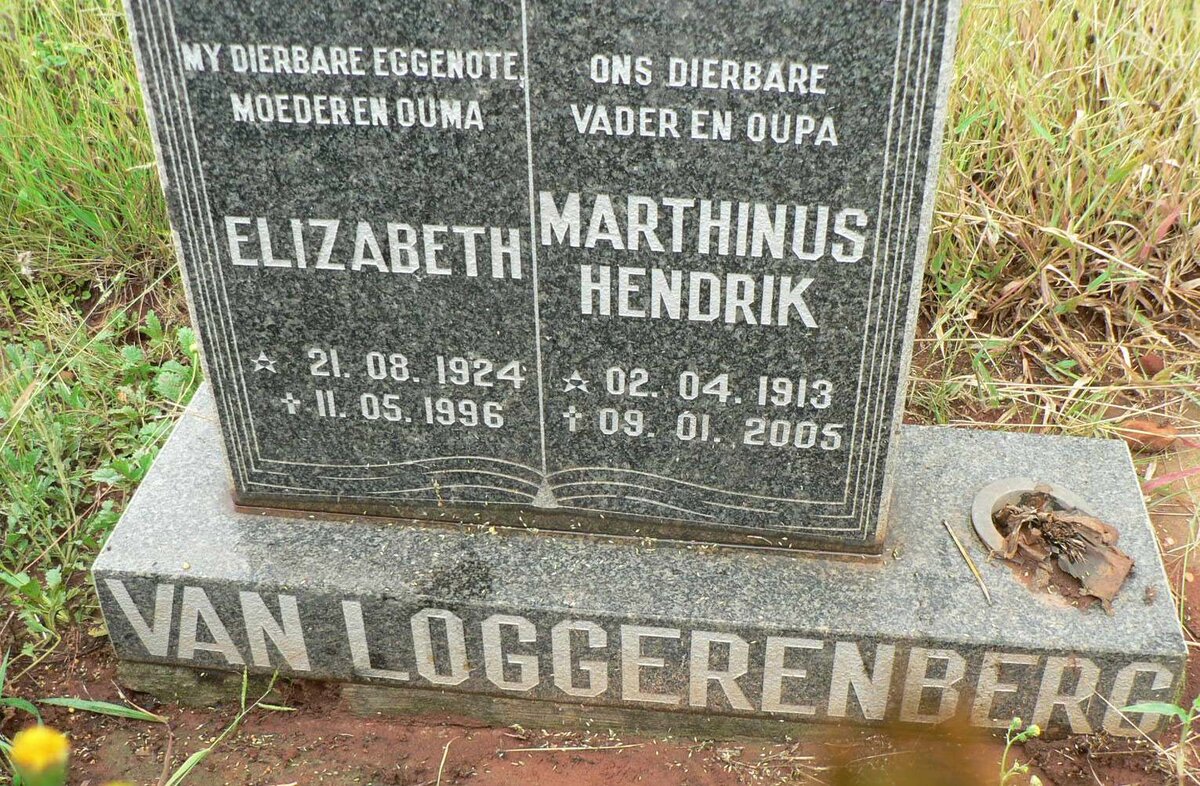 LOGGERENBERG Marthinus Hendrik, van 1913-2005 &amp; Elizabeth 1924-1996