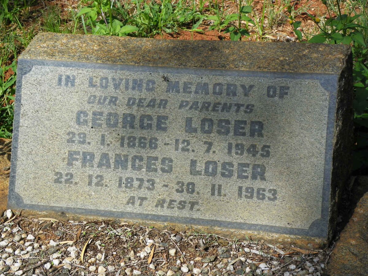 LOSER George 1866-1945 &amp; Frances 1873-1963