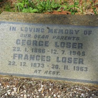 LOSER George 1866-1945 &amp; Frances 1873-1963