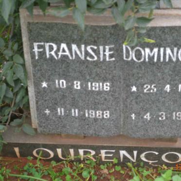 LOURENCO Domingos 1913-1992 &amp; Fransie 1916-1988