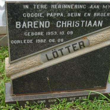 LOTTER Barend Christiaan 1953-1982