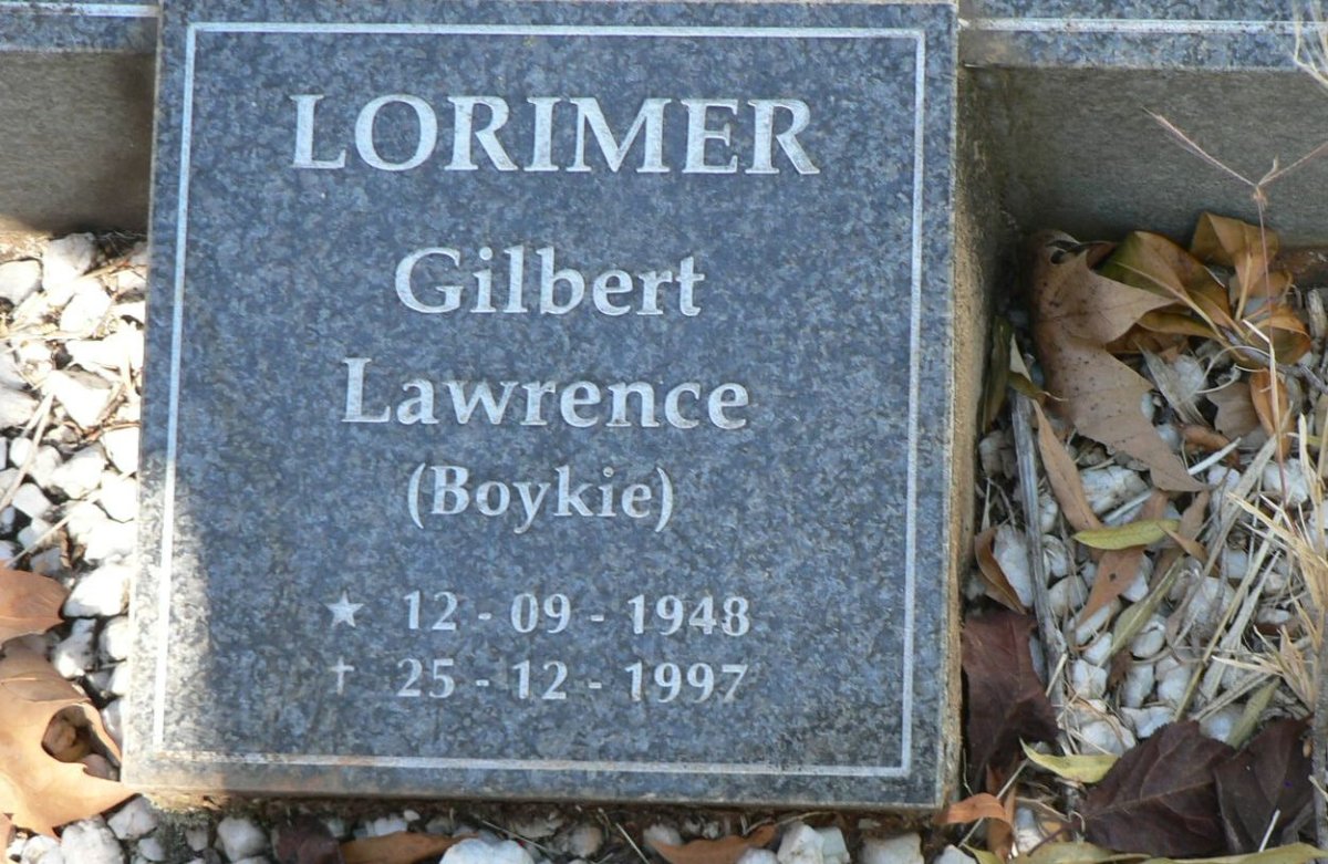 LORIMER Gilbert Lawrence 1948-1997