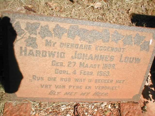 LOUW Hardwig Johannes 1898-1953