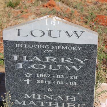 LOUW Minah MATHIBE 1918-2020 :: LOUW Harry 1967-2019