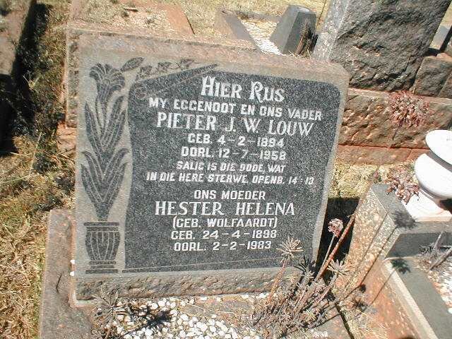 LOUW Pieter J.W. 1894-1958 &amp; Hester Helena WOLFAARDT 1898-1983