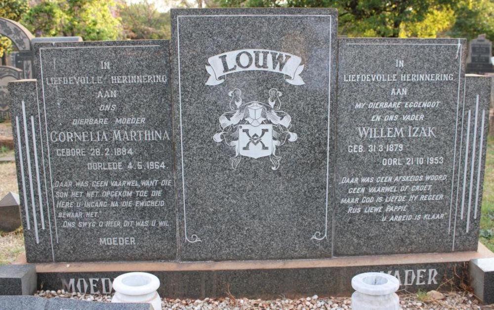 LOUW Willem Izak 1879-1953 &amp; Cornelia Marthina 1884-1964