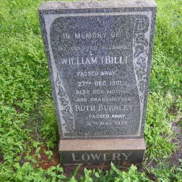 LOWERY William -1961 &amp; Ruth BURNLEY -1977