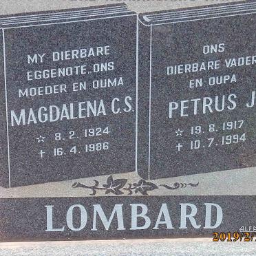 LOMBARD Petrus J. 1917-1994 &amp; Magdalena C.S. 1924-1986