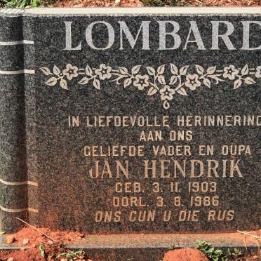 LOMBARD Jan Hendrik 1903-1986