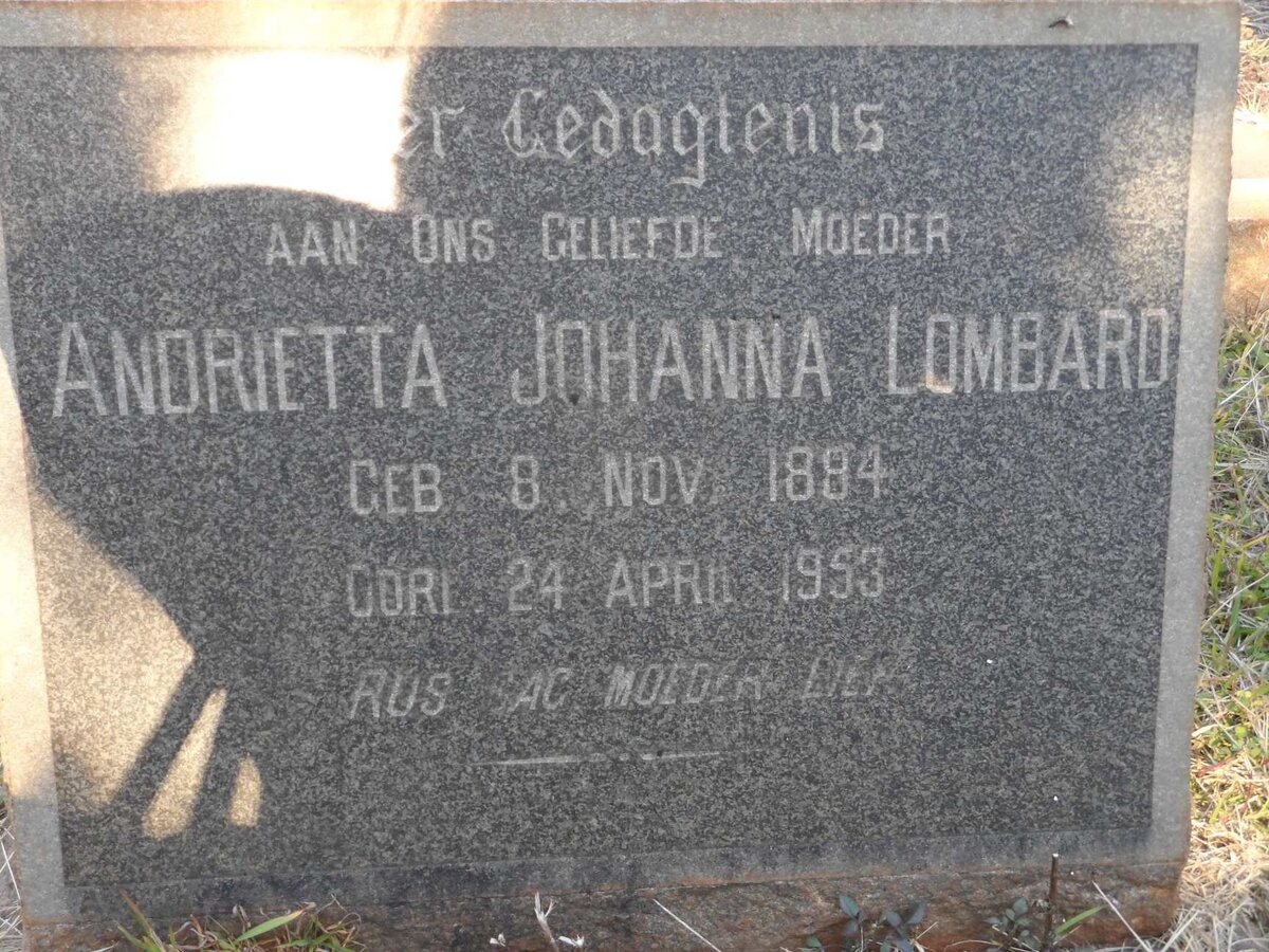 LOMBARD Andrietta Johanna 1884-1953