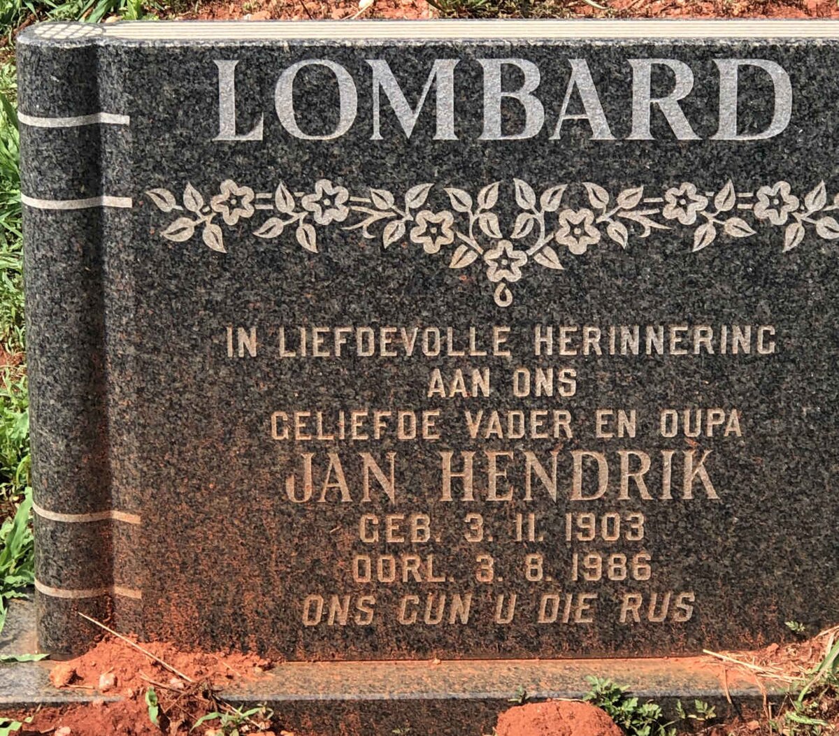 LOMBARD Jan Hendrik 1903-1986