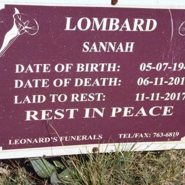 LOMBARD Sannah 1944-2017