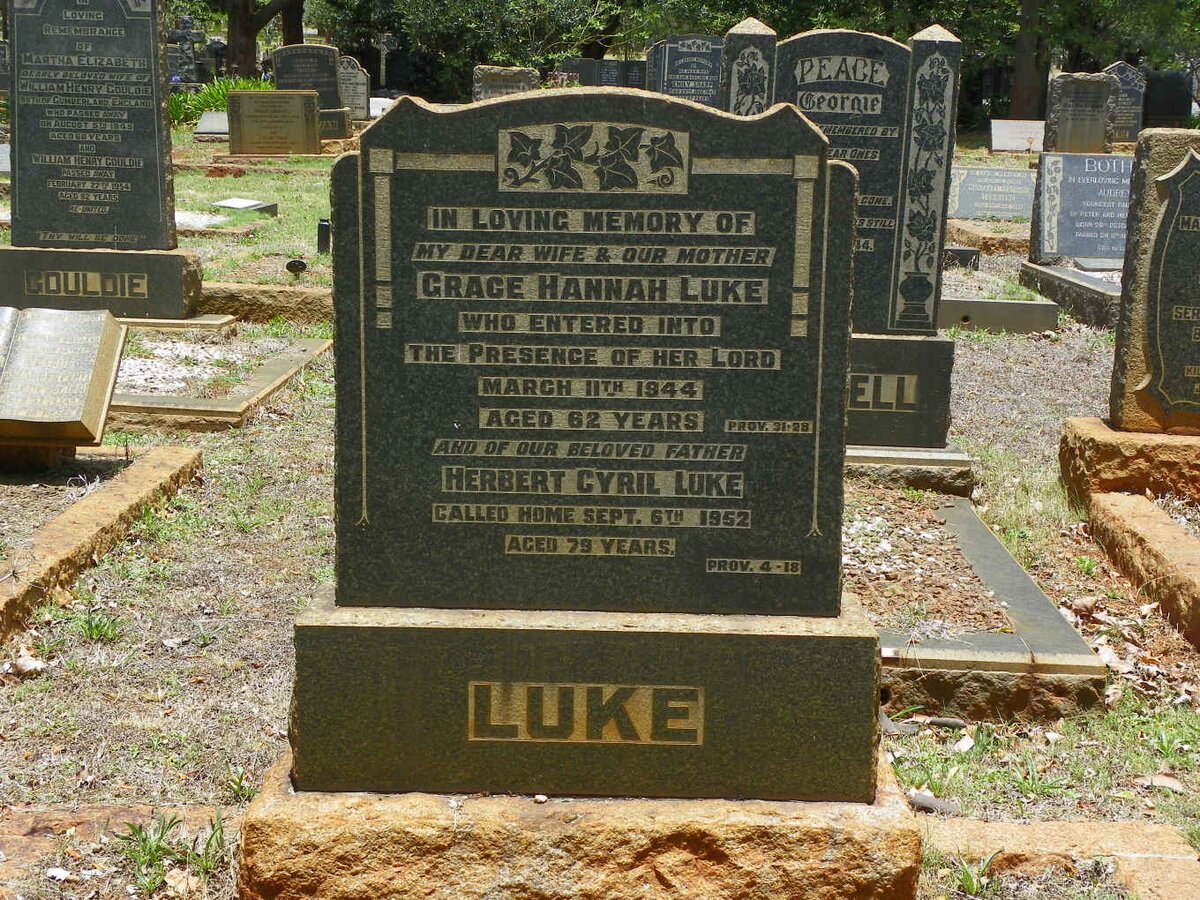 LUKE Herbert Cyril -1952 &amp; Grace Hannah -1944