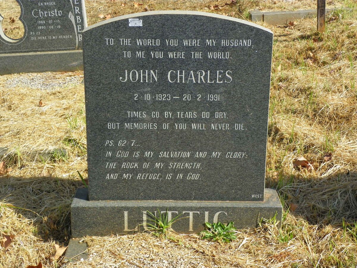 LUTTIG John Charles 1923-1991