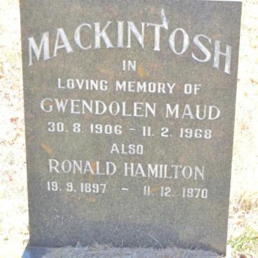 MACKINTOSH Ronald Hamilton 1897-1970 &amp; Gwendolen Maud 1906-1968