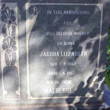 MALHERBE Jacoba Elizabeth 1882-1957