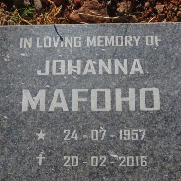MAFOHO Johanna 1957-2016