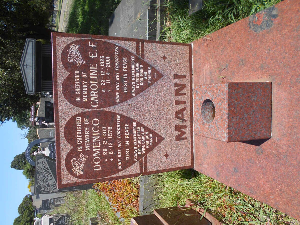 MAINI Domenico 1919-1979 &amp; Caroline E.F. 1926-2001