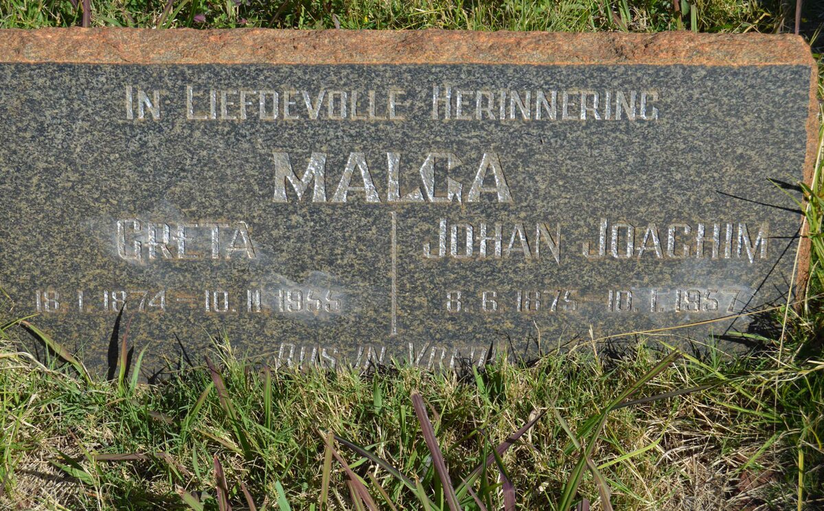MALGA Johan Joachim 1875-1957 &amp; Greta 1874-1955