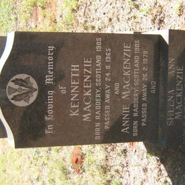 MACKENZIE Kenneth 1905-1965 &amp; Annie 1905-1979 :: MACKENZIE Sheena Ann 1942-1996