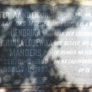 MANDERS Hendrika Johanna Lodewika 1890-1957