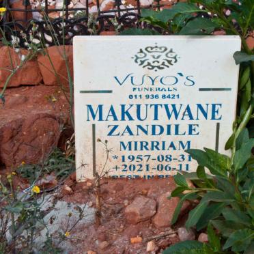 MAKUTWANE Zandile Mirriam 1957-2021