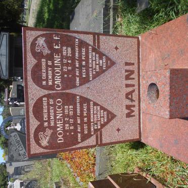 MAINI Domenico 1919-1979 &amp; Caroline E.F. 1926-2001