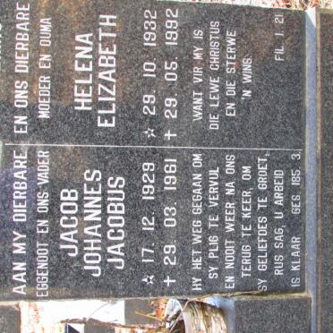 MANS Jacob Johannes Jacobus 1929-1961 &amp; Helena Elizabeth 1932-1992
