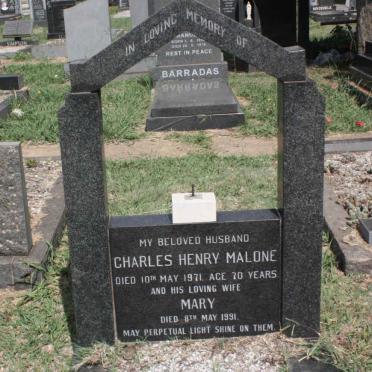 MALONE Charles Henry -1971 &amp; Mary -1991