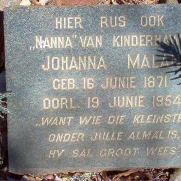 MALAN Johanna 1871-1954