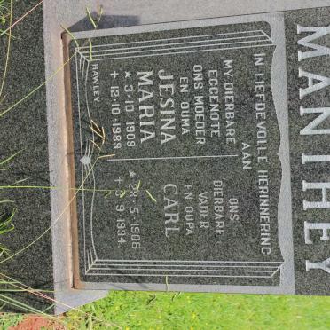MANTHEY Carl 1906-1994 &amp; Jesina Maria 1909-1989