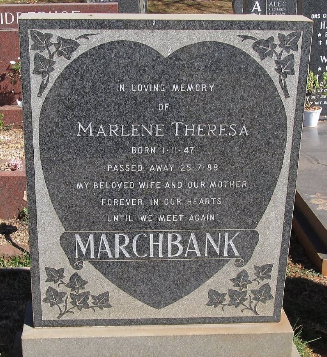 MARCHBANK Marlene Theresa 1947-1988