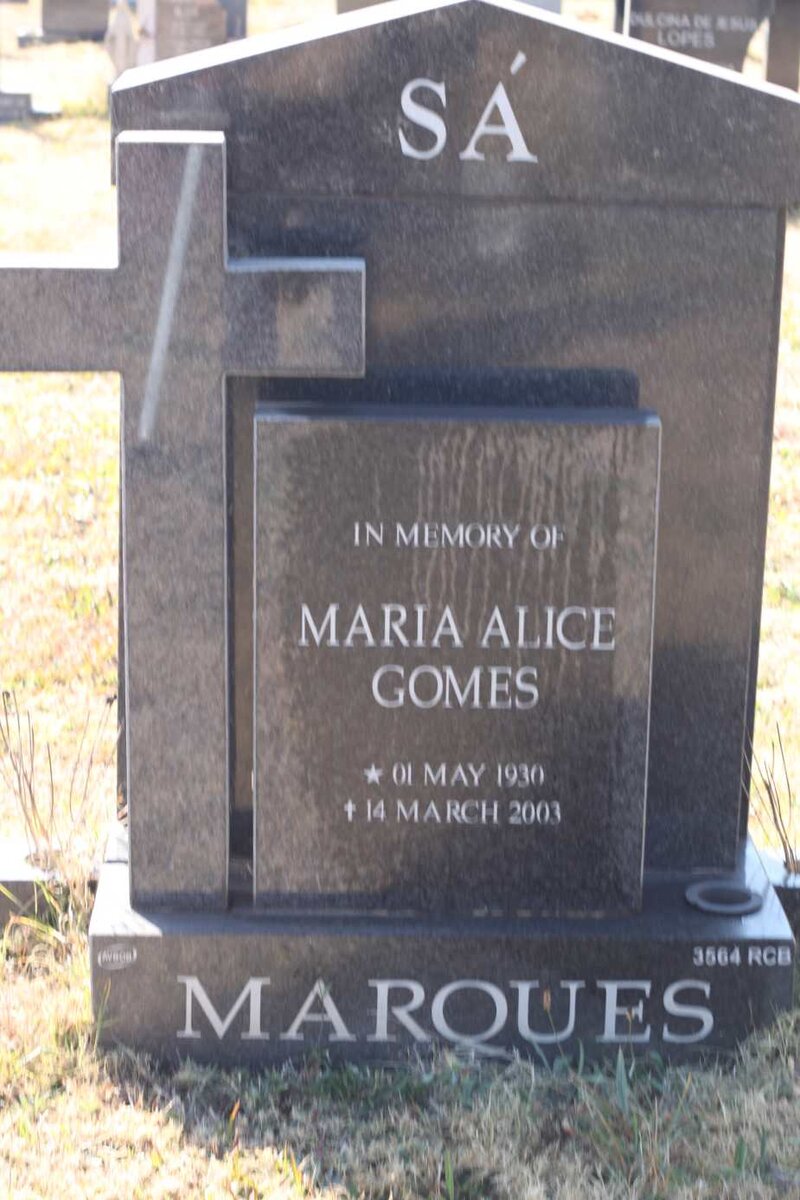 MARQUES Maria Alice Gomes 1930-2003