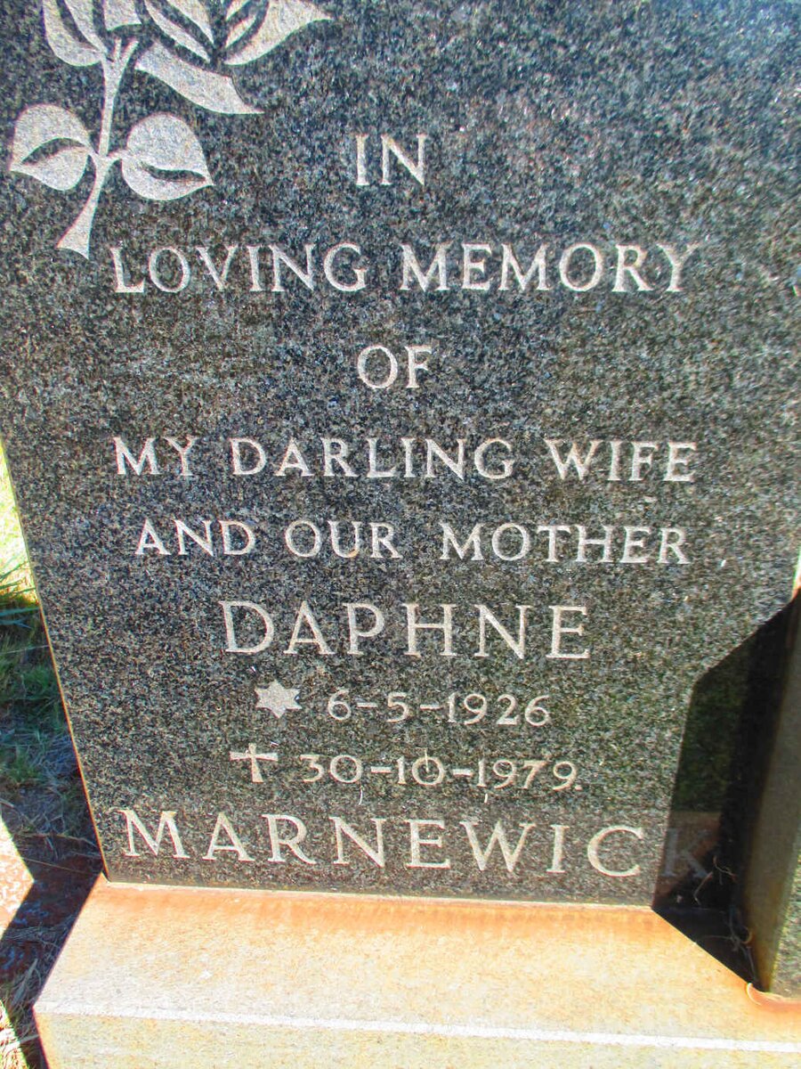 MARNEWICK Daphne 1926-1979